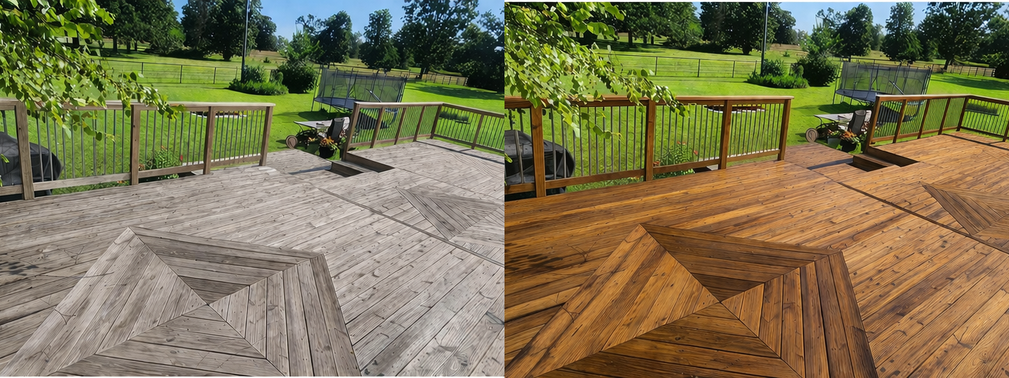 Deck staining before and after – Springfield, MO