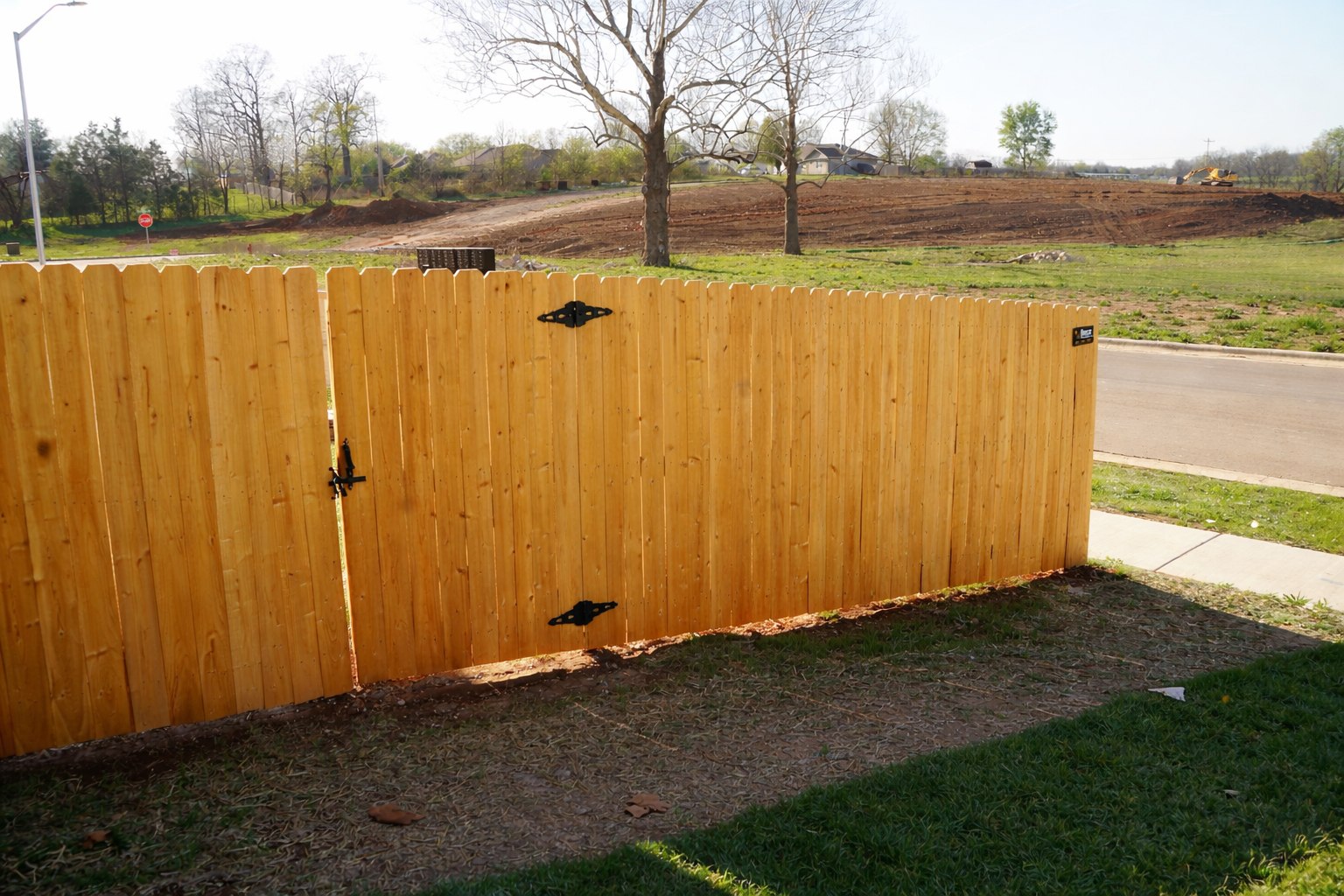 Pine fence staining