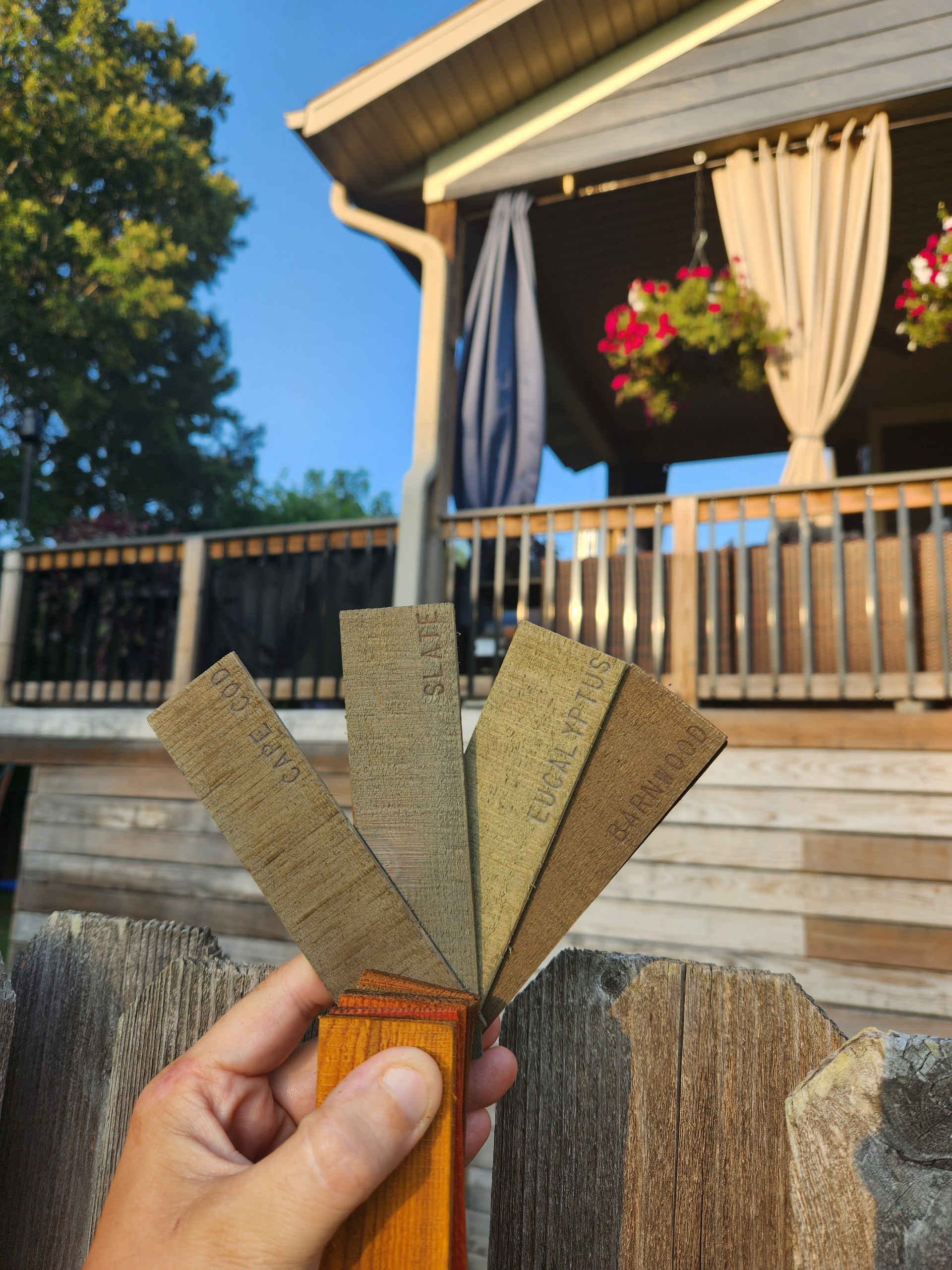 Wood stain color samples for fence and deck staining in Springfield MO by Stain and Seal Pros